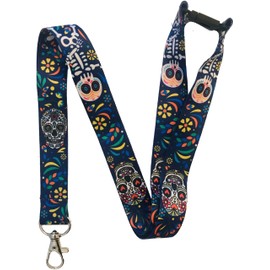 PAC Supplies Global Day Of The Dead, All Souls Day Fiesta Neck Lanyard With Safety Breakaway