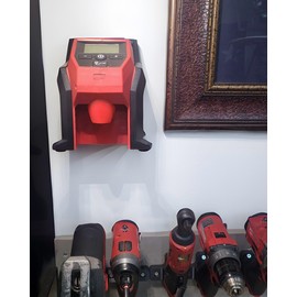 Inflator Wall Mount Holder for Milwaukee M12 Inflator, Black, Tool Storage Bracket with Mounting Hardware