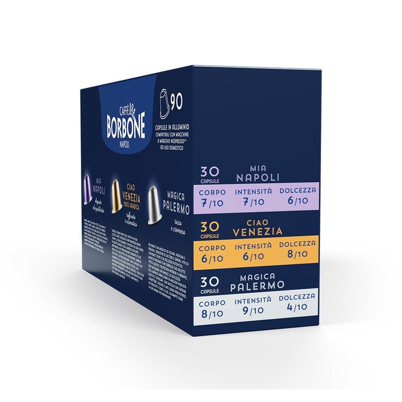 Caffè Borbone Variety Pack Aluminum Capsules Compatible with Nespresso Original