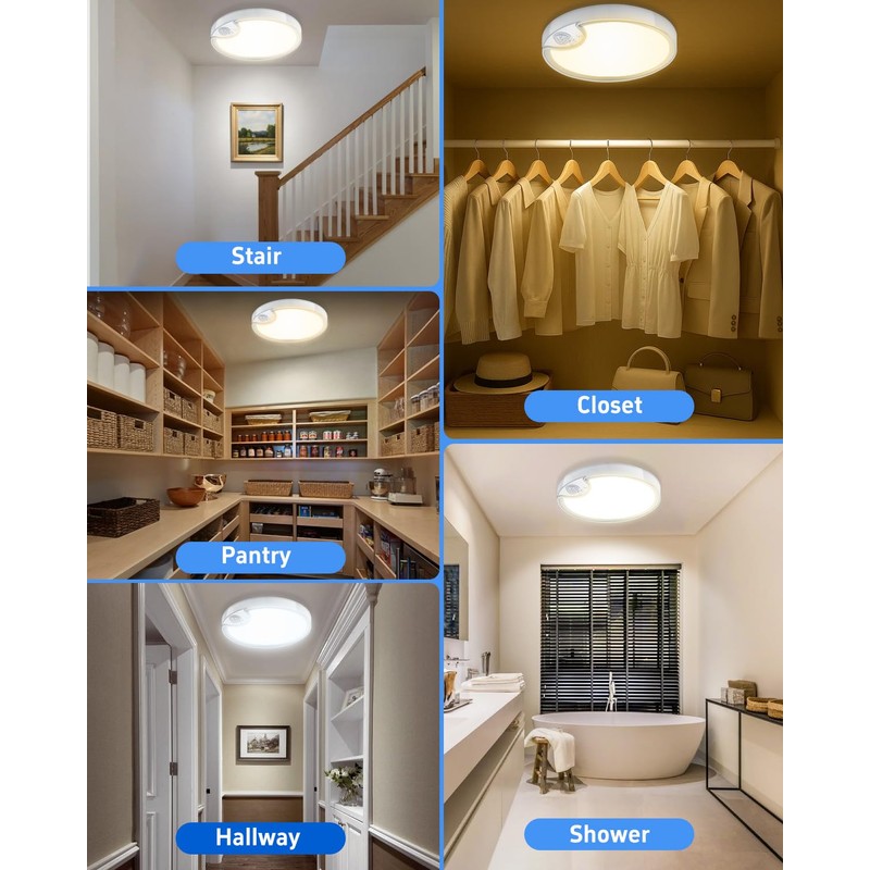 Rechargeable Motion Sensor Closet Light - IP54 Waterproof Shower Light