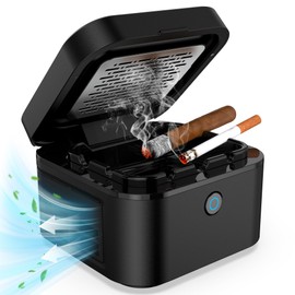 2 in 1 Air Purifier Multifunctional Smokeless Ashtray for Cigarette Smoker, HEPA Filter Reduce Smoke, USB Rechargeable Smoke Ashtray for Home Office Car(AP070)