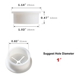 keenkee 6 PCS Flexible Silicone Cable Cord Grommet 1 Inch White Grommets in Desk, Table, and Other Furnitures for Hole Cover, Cable Management, Wire Organizer, Cable Pass Through