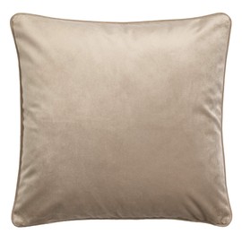 Laurence Llewelyn-Bowen Montrose Brown Beige Velvet Cushion-43 x 43cm-Filled Cream Cushion, Polyester, Linen, 43x43cm (17x17)