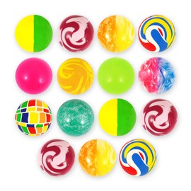 PartyPackTM 15 x Colourful Bouncy Balls for Children's Birthday Boys and Girls / Party Bags / Children's Birthday Party Favours / Rubber Ball / Jumping Ball / Bouncy Ball Set