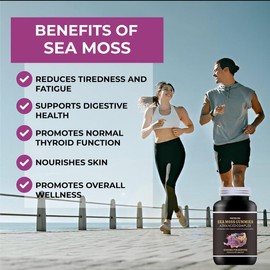 Irish SEA Moss Gummies | 120 Gummies | HIGH Strength | 6000MG | Advanced Complex | Irish SEA Moss | Burdock Root | BLADDERWRACK | Potassium Iodine |Sugar Free | 60 Servings | 2 Months Supply | Vegan