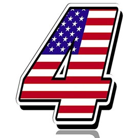 Racing Rally Number 4 Sticker Decal USA Flag N 304