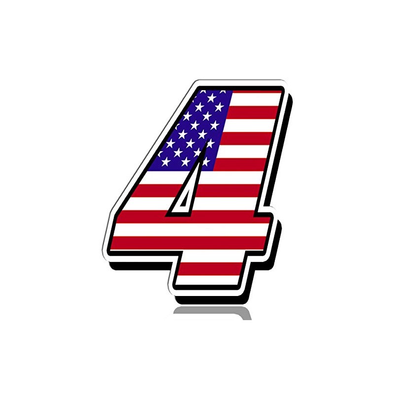 Racing Rally Number 4 Sticker Decal USA Flag N 304