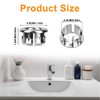 4pcs Sink Overflow Ring, Chrome Bathroom Sink Overflow Trim Ring