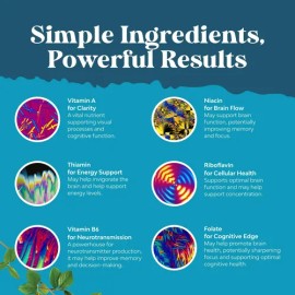 Natures Craft Nootrópico Cerebro 120 Cápsulas  Brain Nootropic Supplement with Vitamins A, B6                                                         