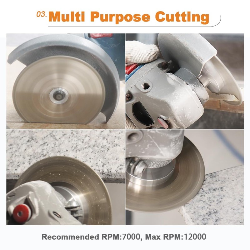 Electroplated Diamond Cutting Grinding Disc,BRSCHNITT 5 inch 125mm for Granite