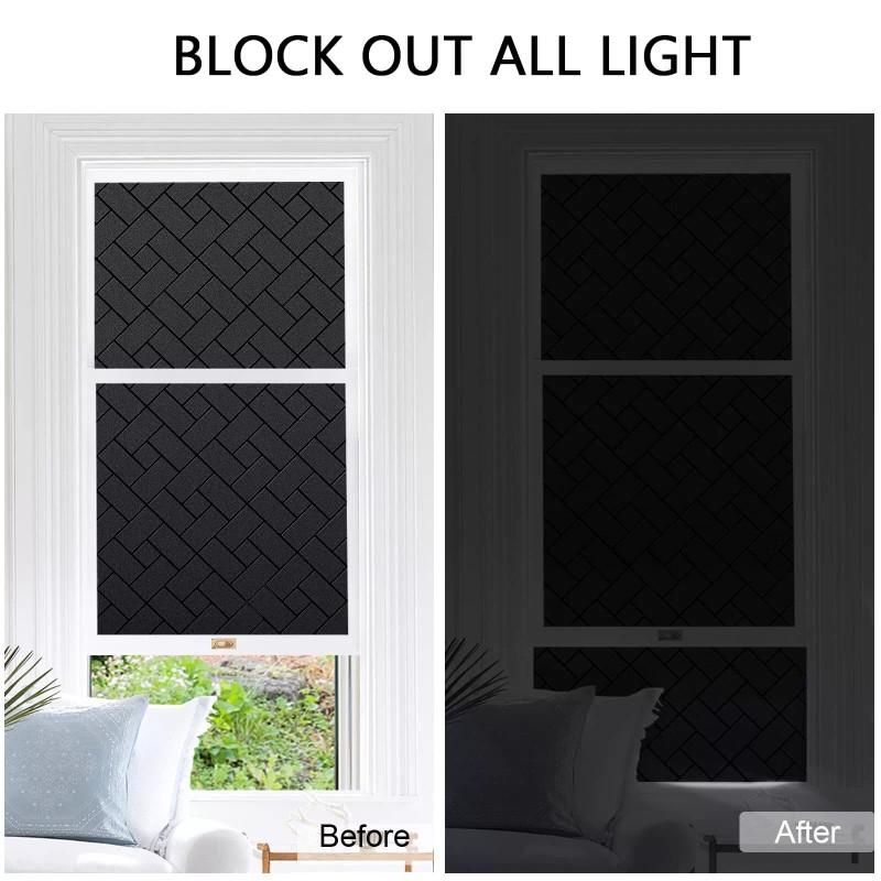 Coavas Total Blackout Window Film 100% Light Sun Blocking Window