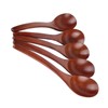 5Pcs Wooden Soup Spoon with Curved Handle Multi Purpose Rice