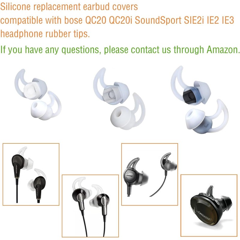 Silicone Ear Tips for Bose QC30 QC20 QC20i SIE2i IE2