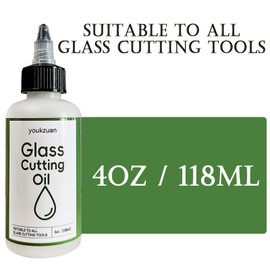 youkzuan Glass Cutting Oil with Precision Application Top, 4 Ounces Glass Cutter Oil is suitable for window Glasses, Stained Glass, Mirrors, Glass Bottles, Tiles and More