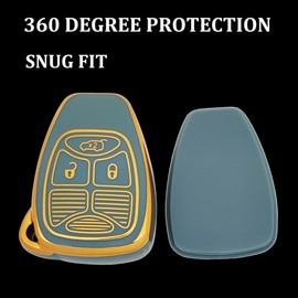 AYGUCEKE TPU Protective Key Fob Cover Compatible with Chrysler 200 Aspen PT Cruiser Sebring Town & Country Jeep Compass Patriot Wrangler Grand Cherokee Commander Liberty Key Fob (Blue)