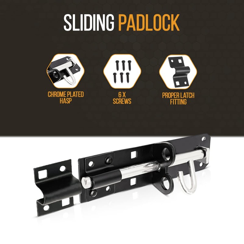 onesto Pack of 2 - Gate Bolt Lock Shed Door