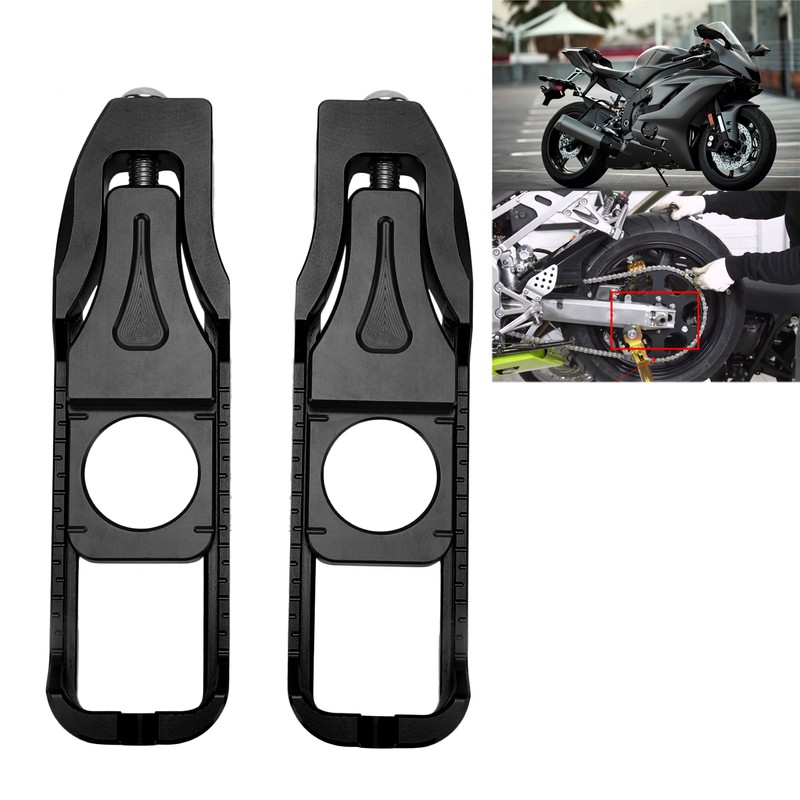 Pair Motorcycle Left Right Chain Adjusters Tensioners Replacement for Yamaha