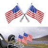 Aochuang Motorcycle Folding Flagpole Mounts Red American Flag for Harley