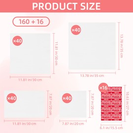 Yugada 160 Pack Foam Pouches Cushion Foam 4 Sizes Moving Foam Wrap Pouches, Packing Cushioning Supplies Moving Supplies Packing Materials for Moving Dishes (Come with 160 Pcs Fragile Stickers)