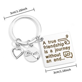 Friends Keychain - Best Friend Birthday Gifts for Women Men - Unique Friendship Ideas for Valentine's Day, Thanksgiving