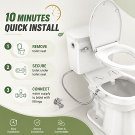 Ultra Slim Bidet Attachment for Toilet – Dual Nozzle Adjustable Water Pressure Wash for Modern Bathroom Hygiene