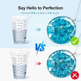 Resin Bubble Remover Machine, Resin Vacuum Chamber 5-9 Mins Quick Remove Bubbles, 95kPa Resin Degassing Chamber, Compact Airless Machine for Epoxy, UV, Silicone, Art Resin Mold Casting (Bule)