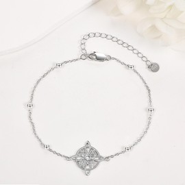 HUKKUN Witch/Dragonfly Bracelet Women's Silver 925 Women's Dragonfly Infinity Bracelet Witch Knot Jewellery Gifts for Women