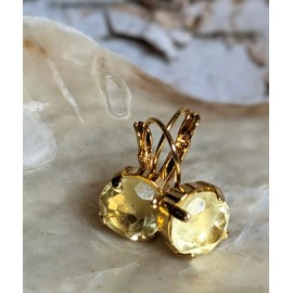 Lemon Quartz 6.4 Carats Natural Brazilian Lemon Quartz In 18K Gold Plated Drop Earrings