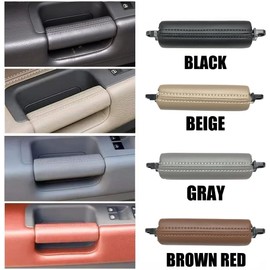 Fouedy Interior Car Front Right Left Driver Door Leather Pull Handle Replacement for VW Touareg 2003 2004 2005 2006 2007 2008 2009 2010, 6.31.971.18inches (Brown)