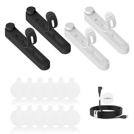 UMUST 36-Pack Silicone Cable Ties and Cable Labels Sets, 24 Silicone Cord Ties+12 Identification Cord Labels，Reusable Wire tie and Wire Tags for Cord Organizer and Cable Management (Black+White)