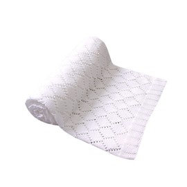 Hohopeti Chunky Knit Blanket Baby Stroller Blanket Warm for Winter for Outdoor (beige)