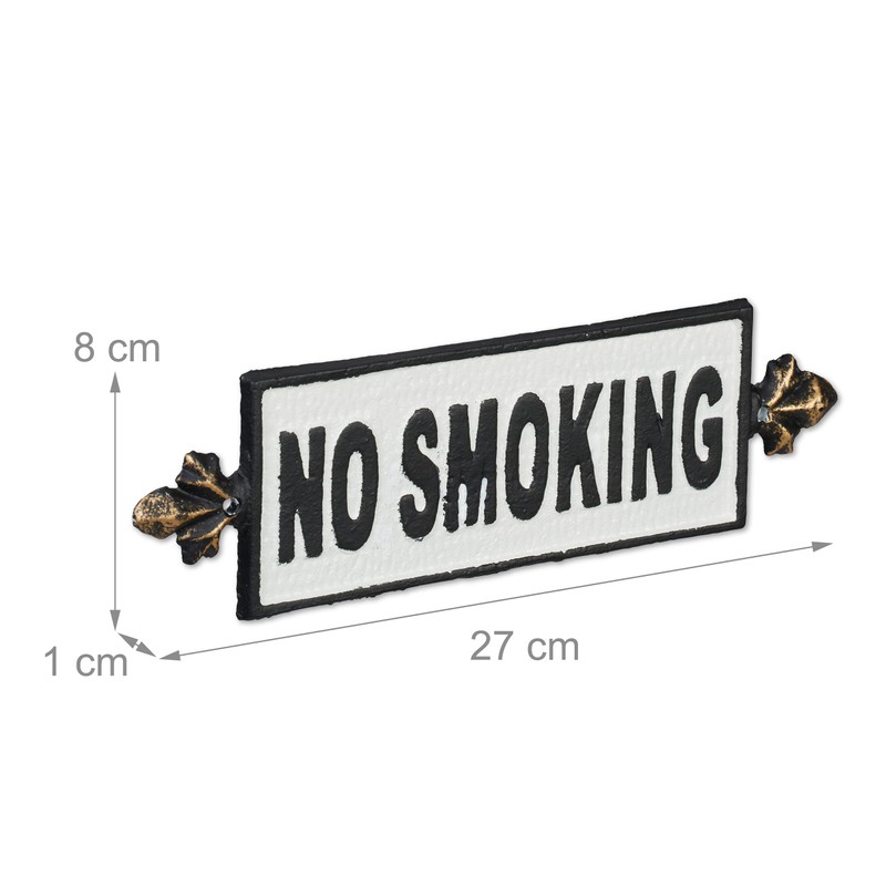 Relaxdays No Smoking Cast Iron Wall Sign No Smoking Metal