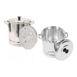 VAP2000 2 Olla Tamalera Vaporera 5 Lts Aluminio