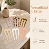 Peineta para Moño 6 Piezas Tres Dientes Fijador de Cabello