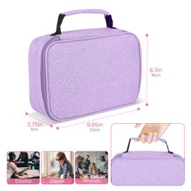 Estuche para Lápices de Gran Capacidad, Estuche para Lápices de Multifuncional Estuche para Lápices de Colores con 72 Ranuras Estuche para Lápices Portátil con 2 Fundas Extraíbles Morado