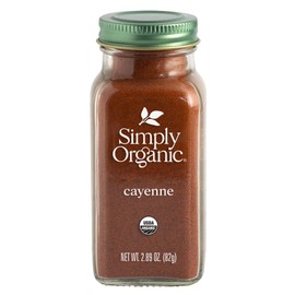 Simply Organic Simply Organic Cayenne Pepper, 2.89 Ounce, Pure, Organic Cayenne Peppers, No GMO's, Kosher Certified
