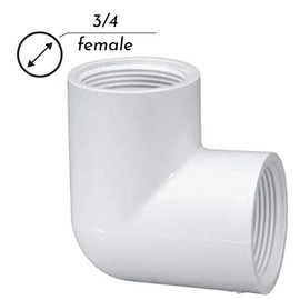 Blanco Sch 40 3/4 pulgadas tamaño tubo rosca plástico codo 3/4 pulgadas PVC hembra roscado tubo PVC codo 90 grados FNPT x FNPT para línea de agua de fontanería doméstica