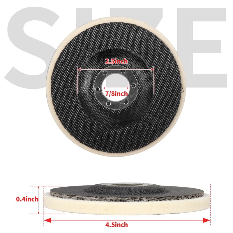 NuoDunco Wool Flat Wheel 115mm 10 Pack Premium Wool Felt