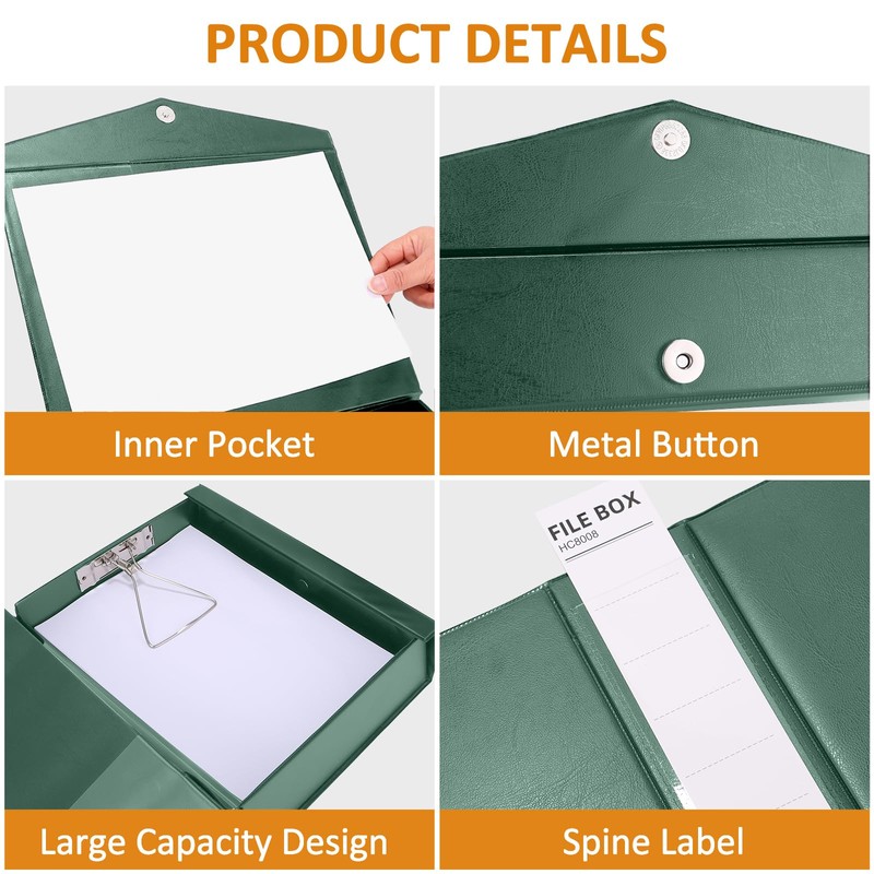 HUA JIE A4 Storage File Boxes Plastic Archives Cases with