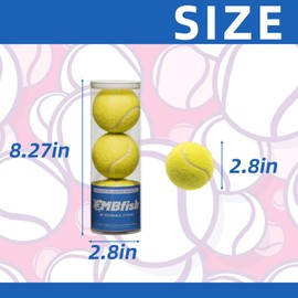 MBFISH Tennis Balls, 3 Pack for Beginner, Training Tennis Balls with Good Bounce, Friendly for Dogs (Yellow)