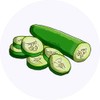 24 x 40mm Round 'Sliced Cucumber' Stickers (SK00041581)