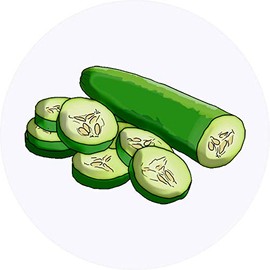 24 x 40mm Round 'Sliced Cucumber' Stickers (SK00041581)