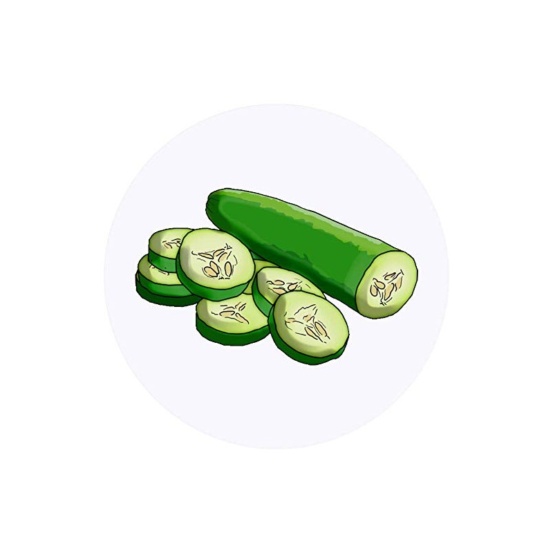 24 x 40mm Round 'Sliced Cucumber' Stickers (SK00041581)