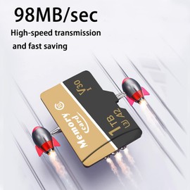 Micro sd Card 1024GB, microSDXC UHS-I Flash Memory Card with Adapter, 98MB/s, C10, U3, A1, V30, Full HD, 4K UHD, High Speed Card