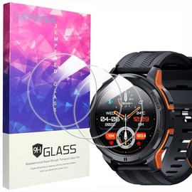 Lamshaw Compatible for OUKITEL BT10 Screen Protector, [3 Pack] 9H Tempered Glass Screen Protector Film Compatible for OUKITEL BT10 1.43" Military Smart Watches (3 Pack)