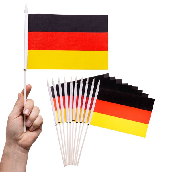PHENO FLAGS Germany Hand Flag, Set of 10 - Small