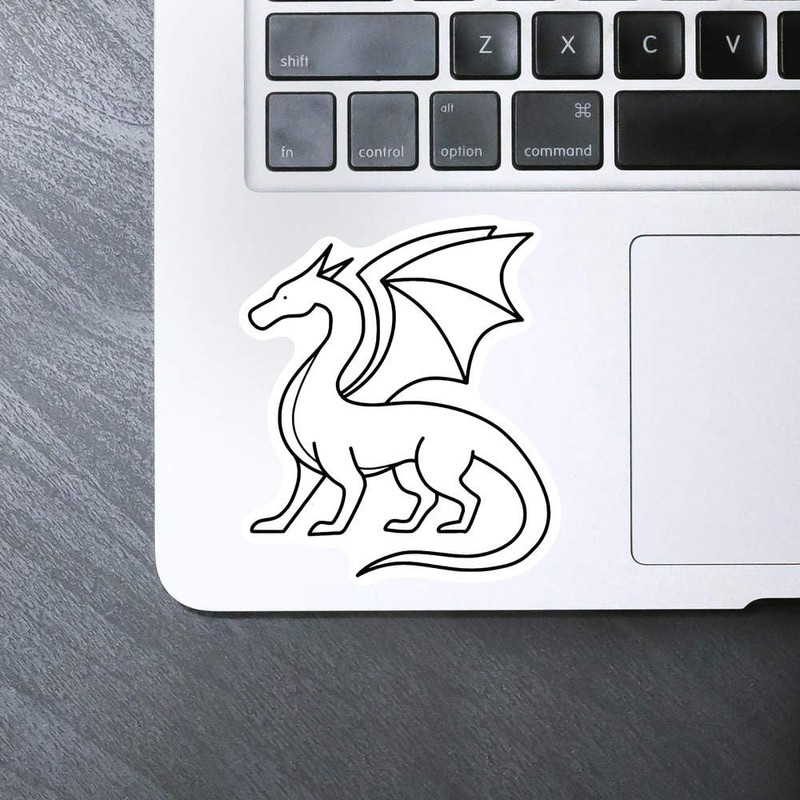 Medium 100mm 'Dragon Outline' Permanent Sticker Decal for Cars/Windows/Bins/Walls etc