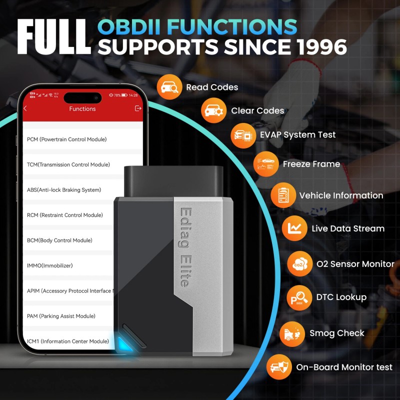 KINGBOLEN 2025 Kingbolen Ediag ELITE OBD2 Scanner Car Diagnostic Tool