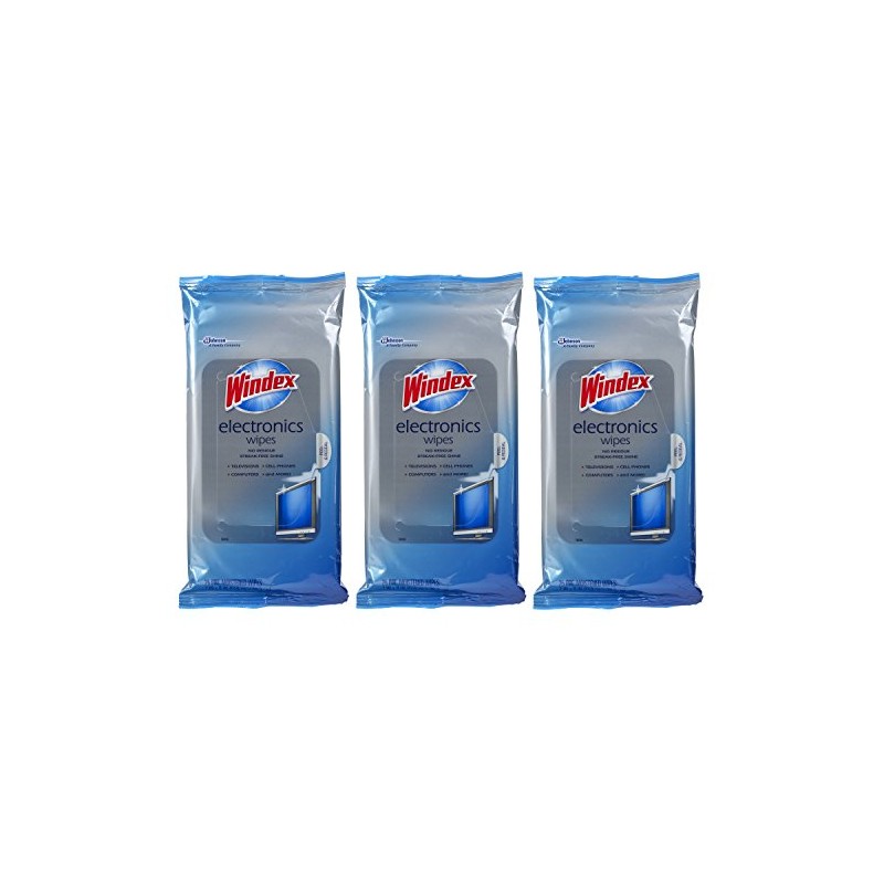 Windex Electronics Wipes, Pre-Moistened, Provides Streak-Free Shine, 25 Count (Pack