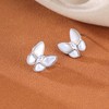 SLUYNZ 925 Sterling Silver Small Butterfly Stud Earrings for Women